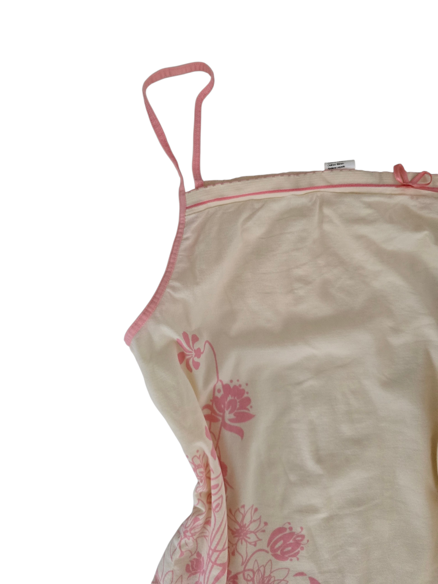 2000s vintage activewear bleached fitted pink top