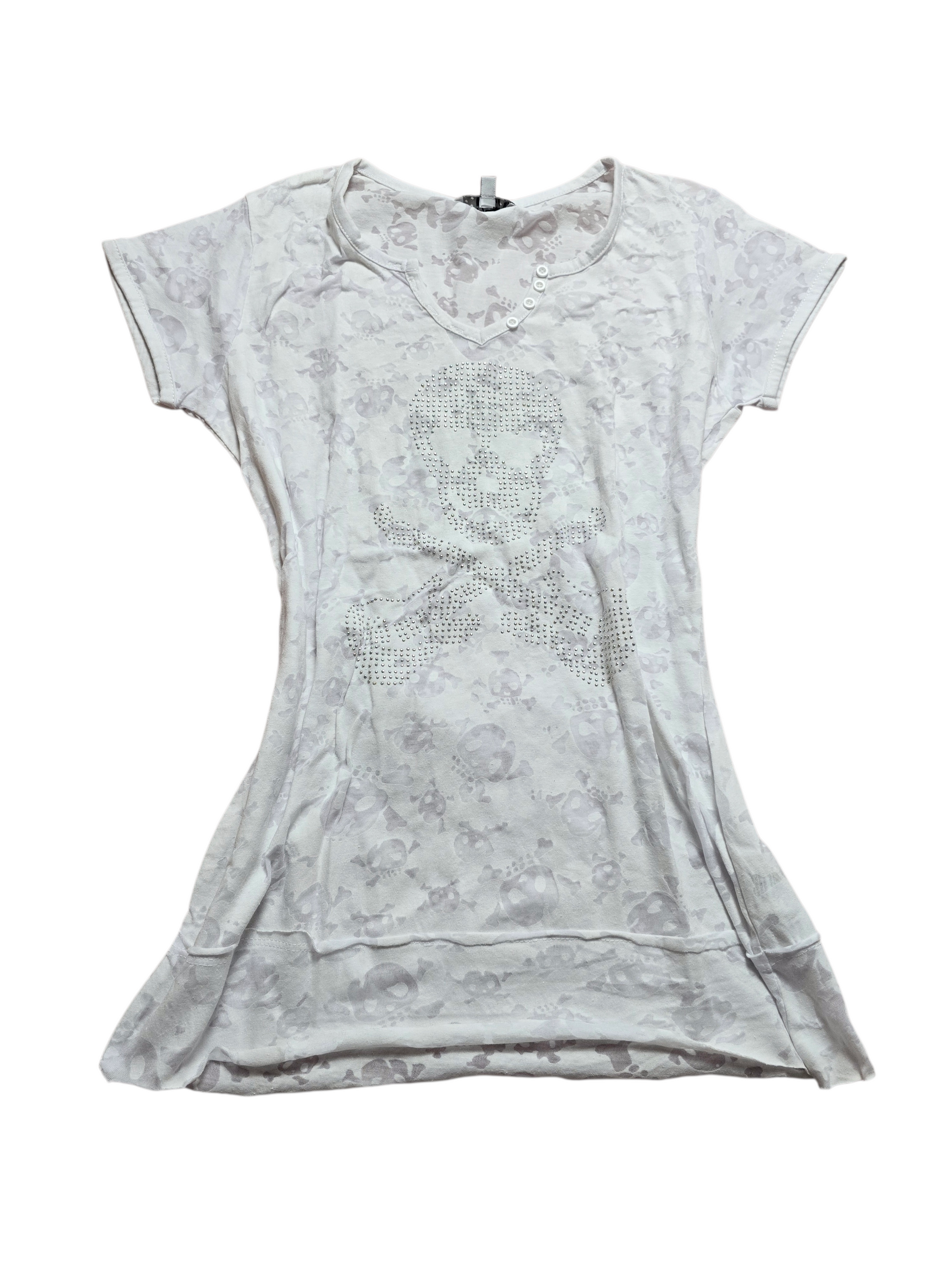 00s vintage emo fitted transparent skull top - zimfriperie