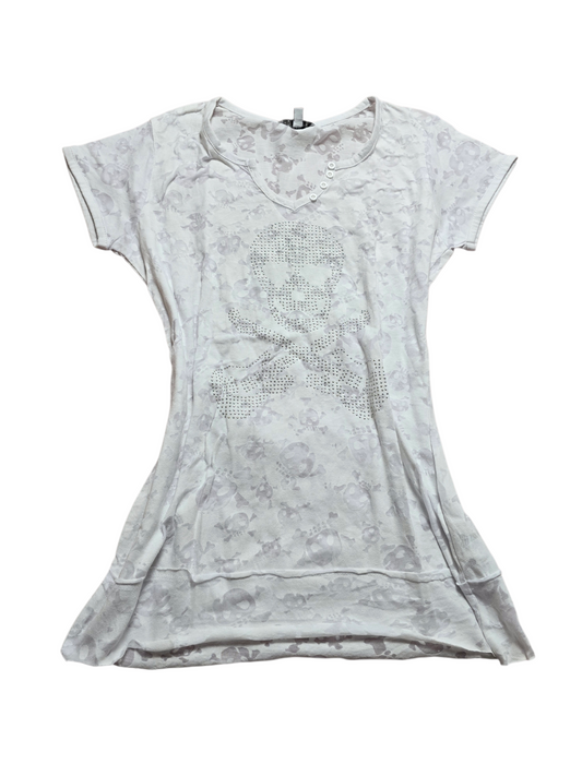 00s vintage emo fitted transparent skull top - zimfriperie