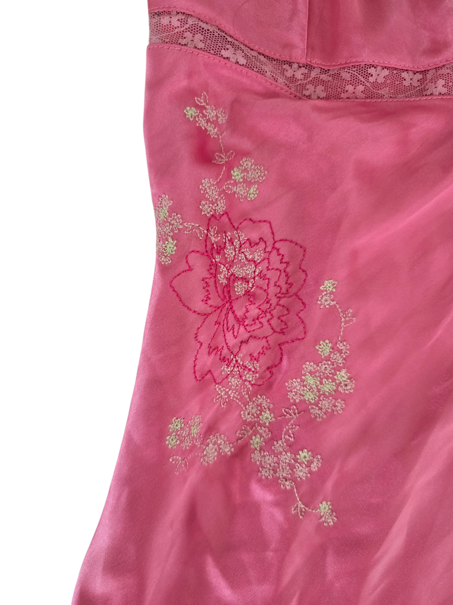 2000s vintage coquette fairy lace pink satin dress