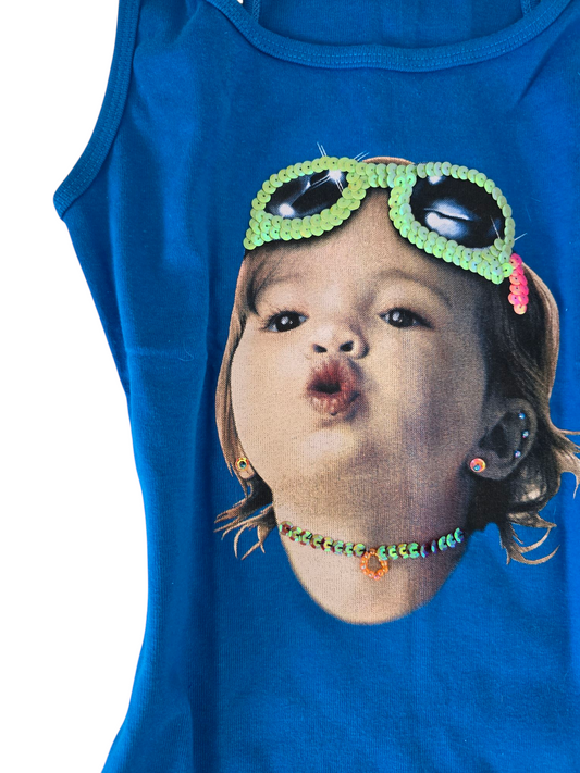 Y2k vintage baby sequin top