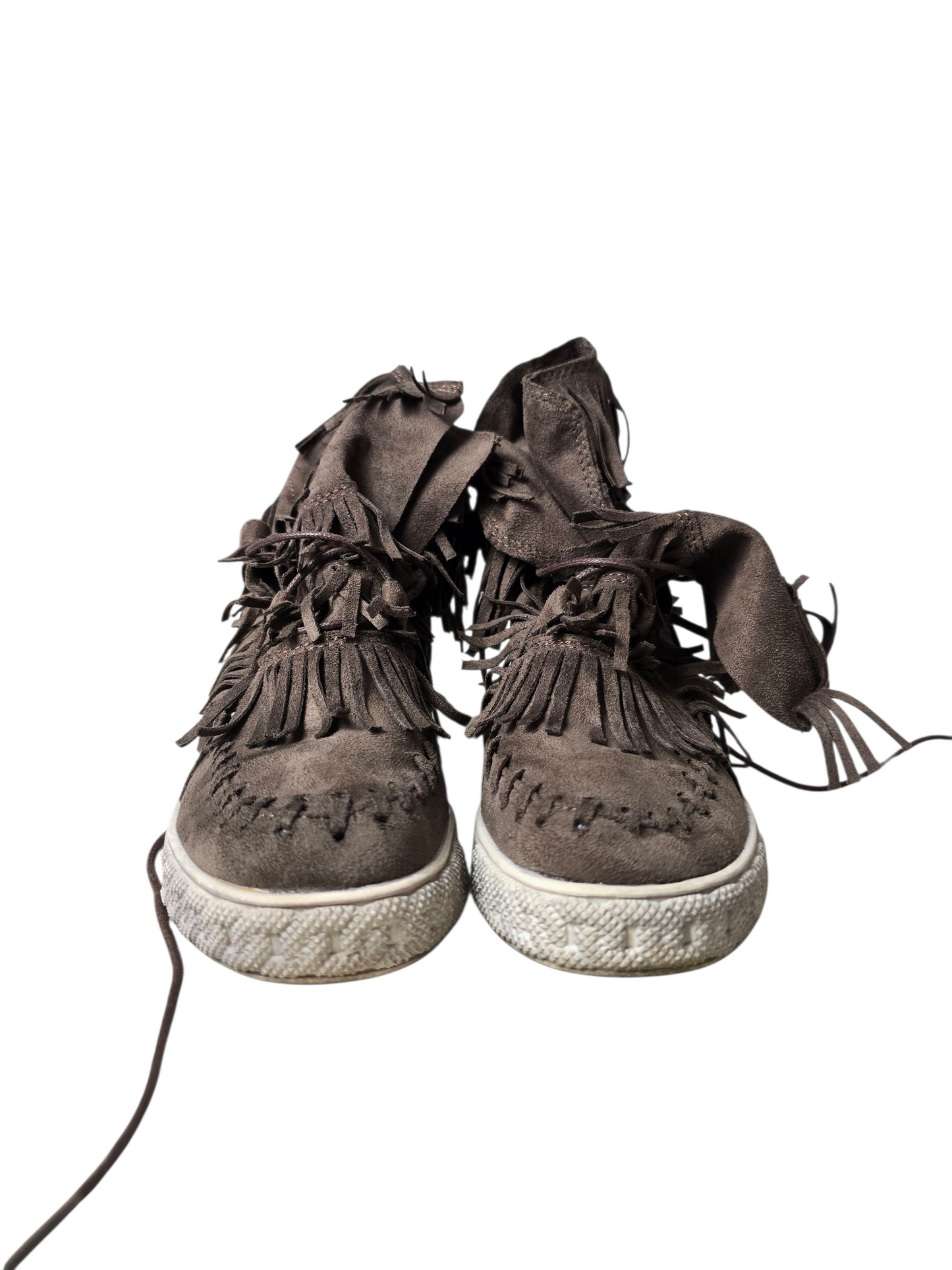 2010 vintage fringes boho wedge sneakers
