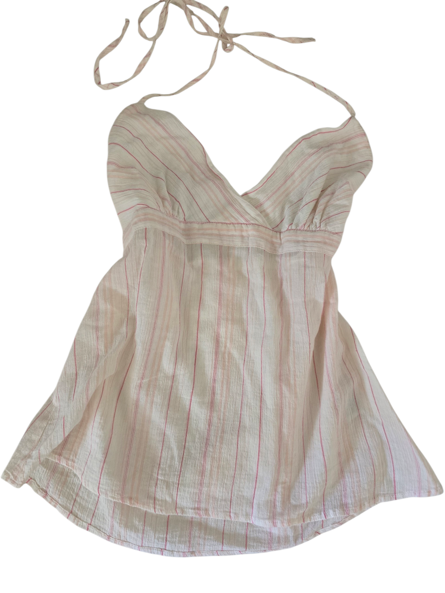 2000s vintage coquette striped backless babydoll top