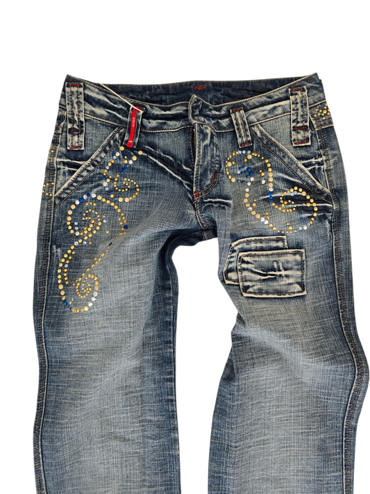 2000s vintage bootcut low rise mcbling studded jean - zimfriperie