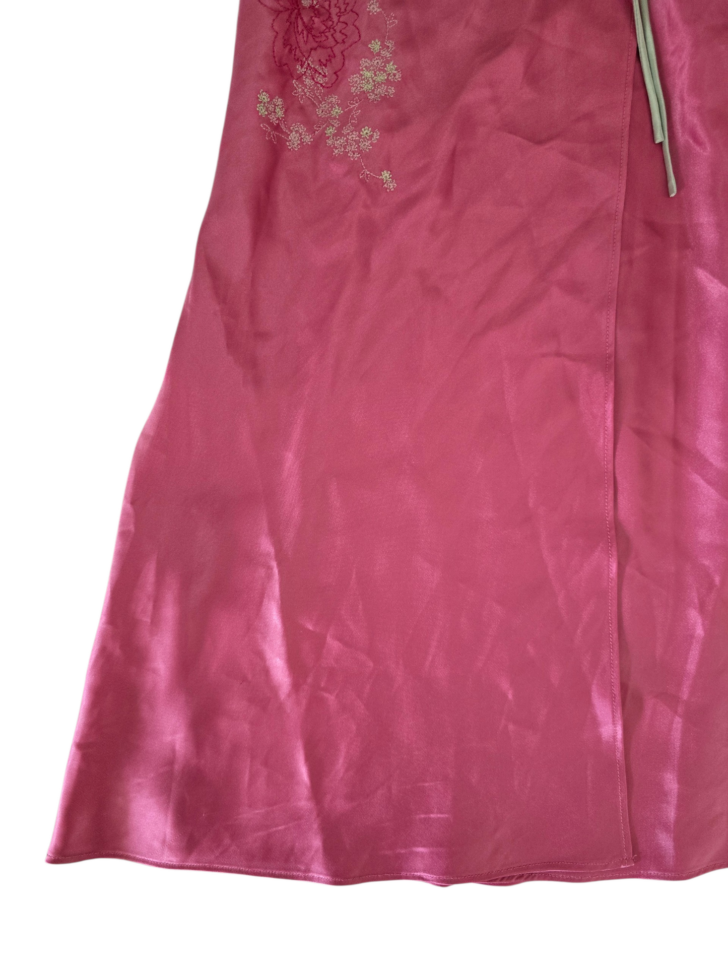 2000s vintage coquette fairy lace pink satin dress