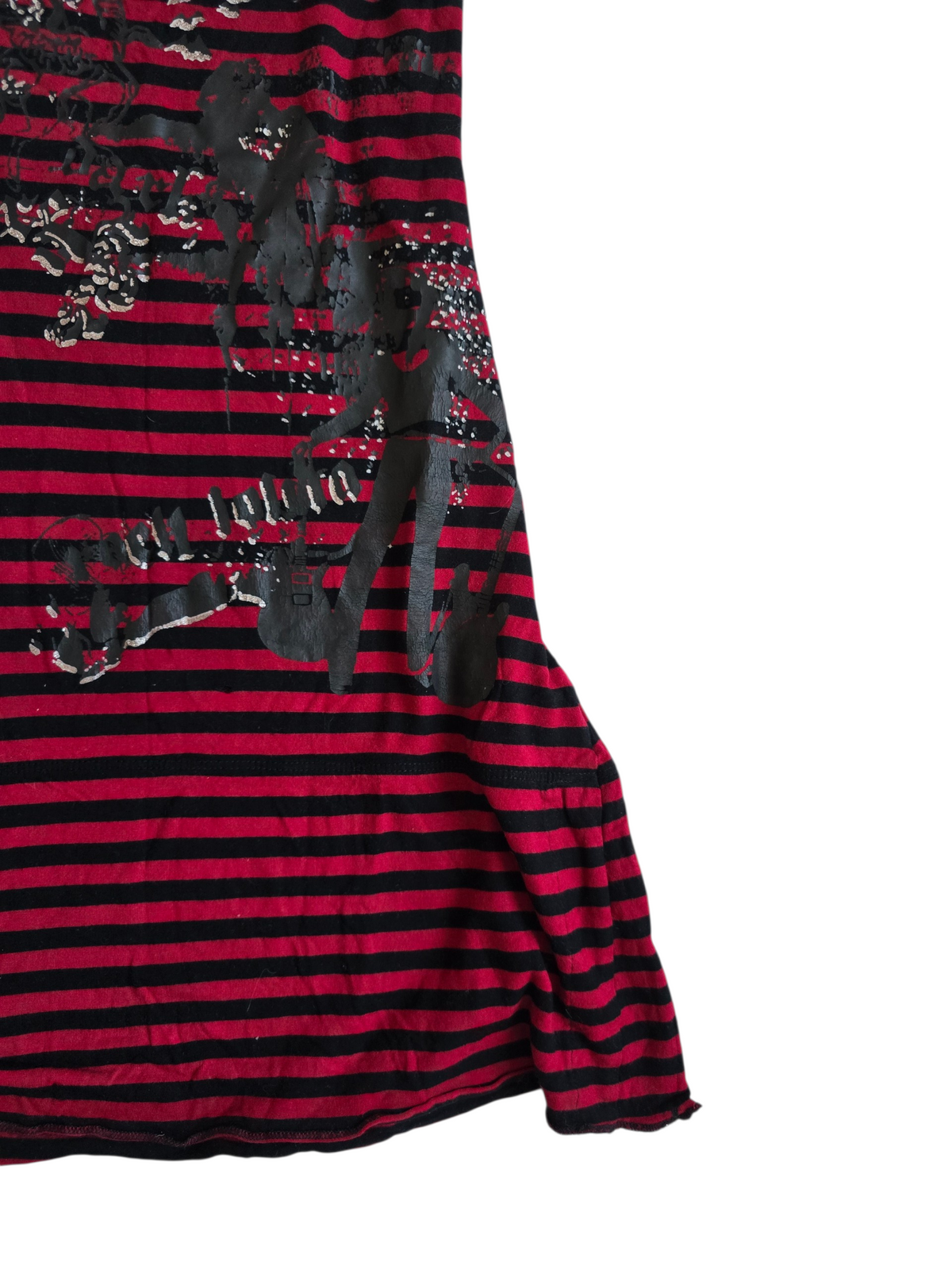 2000s vintage emo goth striped dress