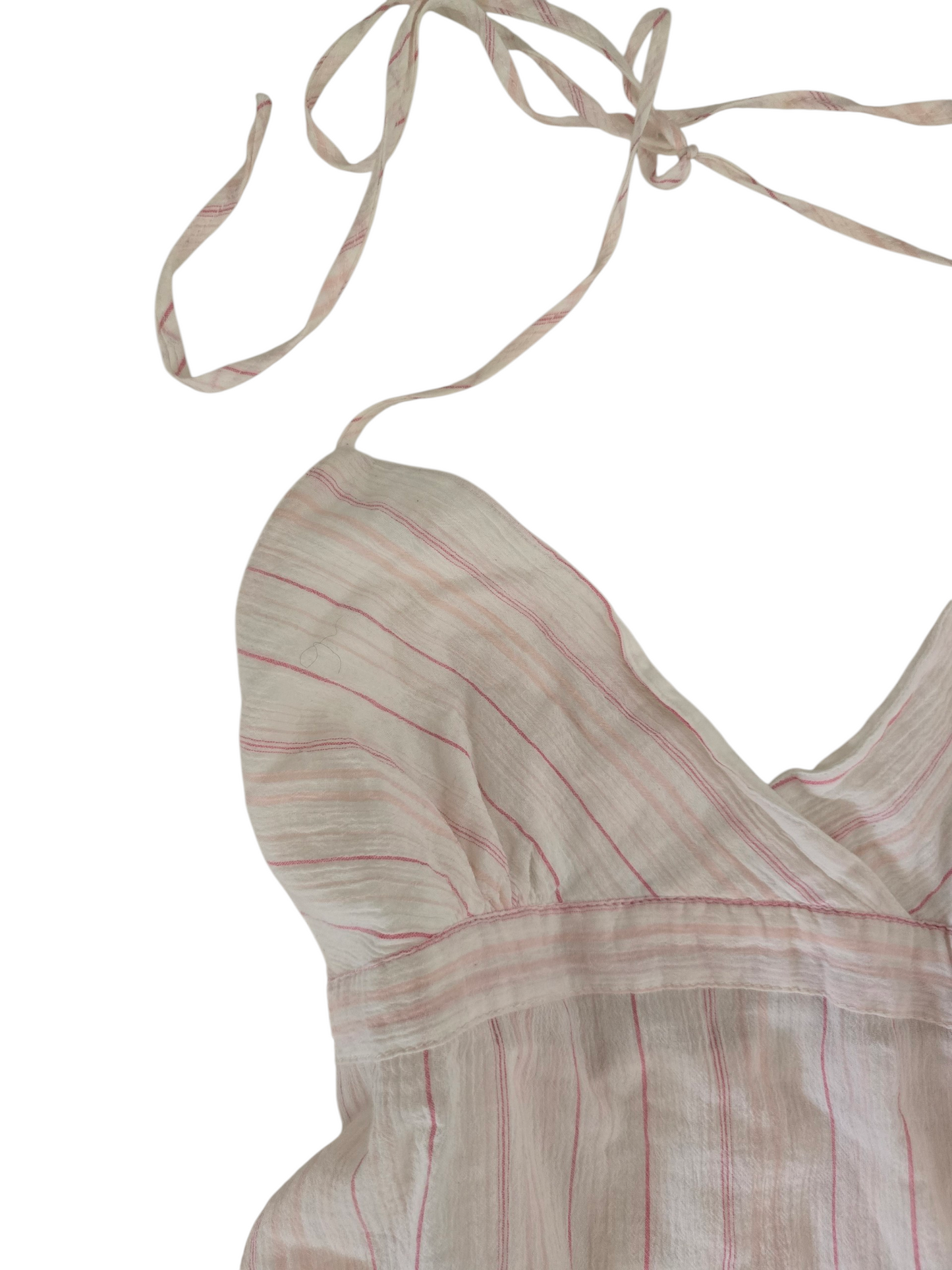 2000s vintage coquette striped backless babydoll top