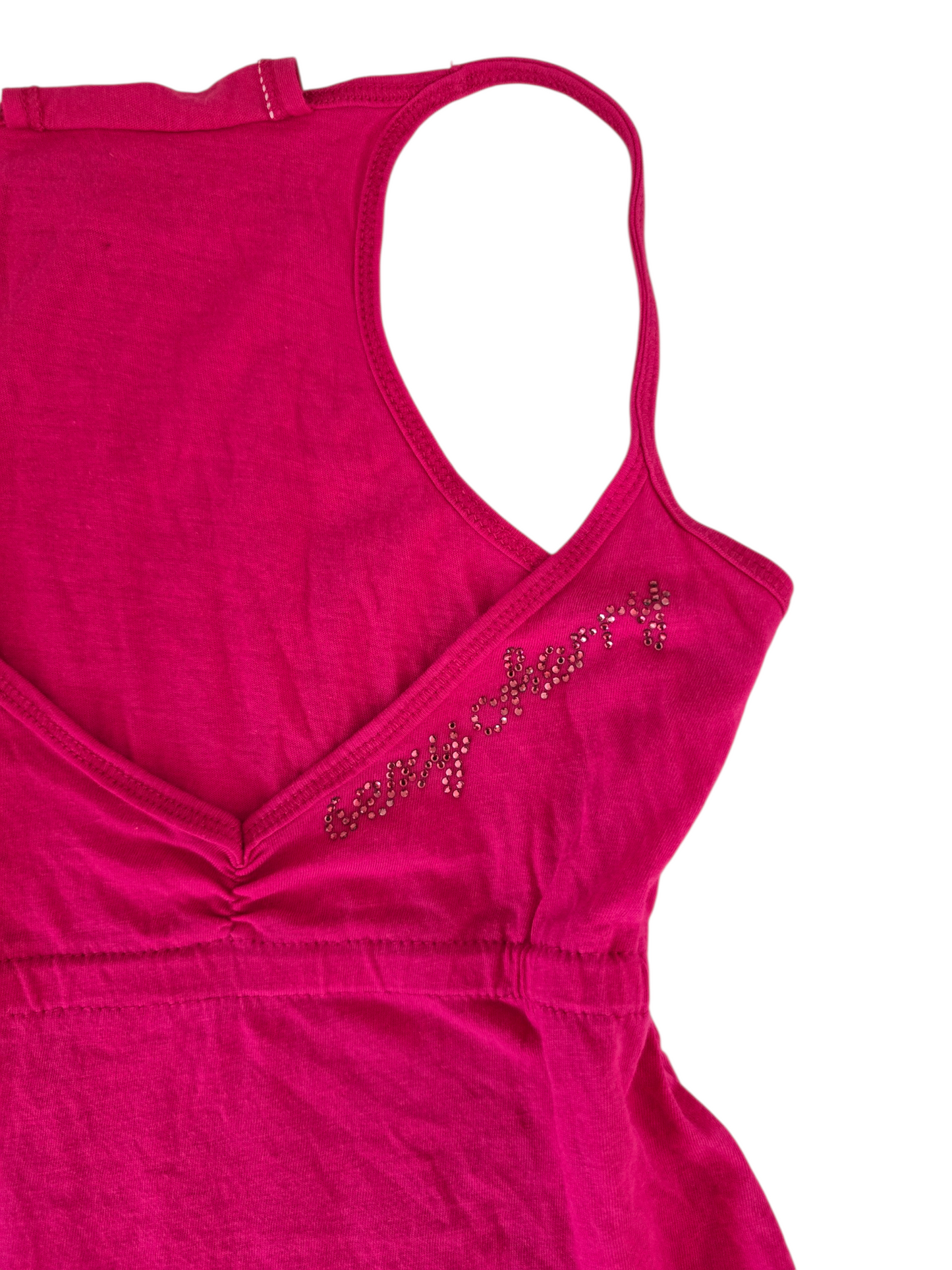 2000s vintage mcbling babydoll pink top