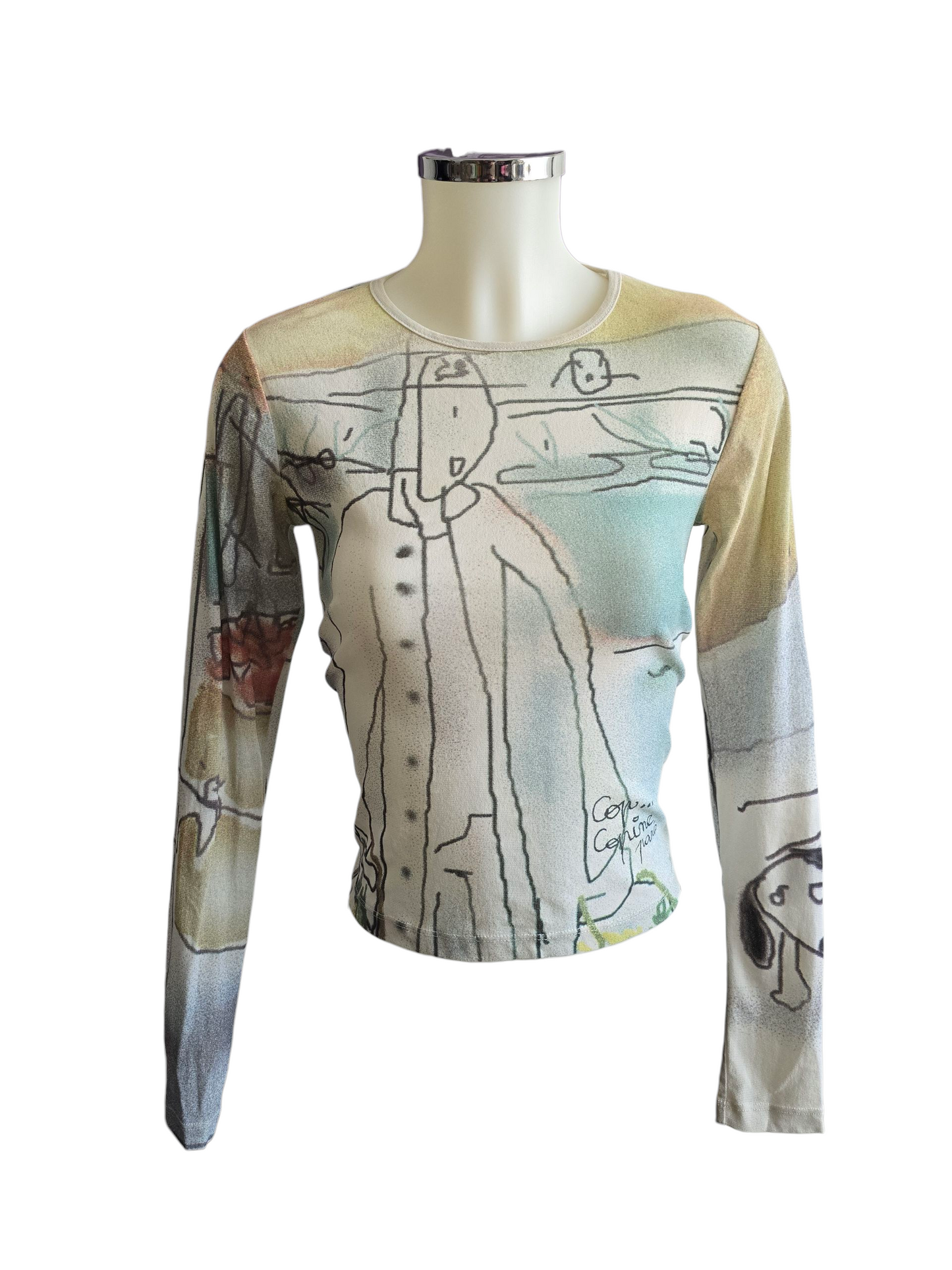 Y2k vintage Cop copine archive printed top