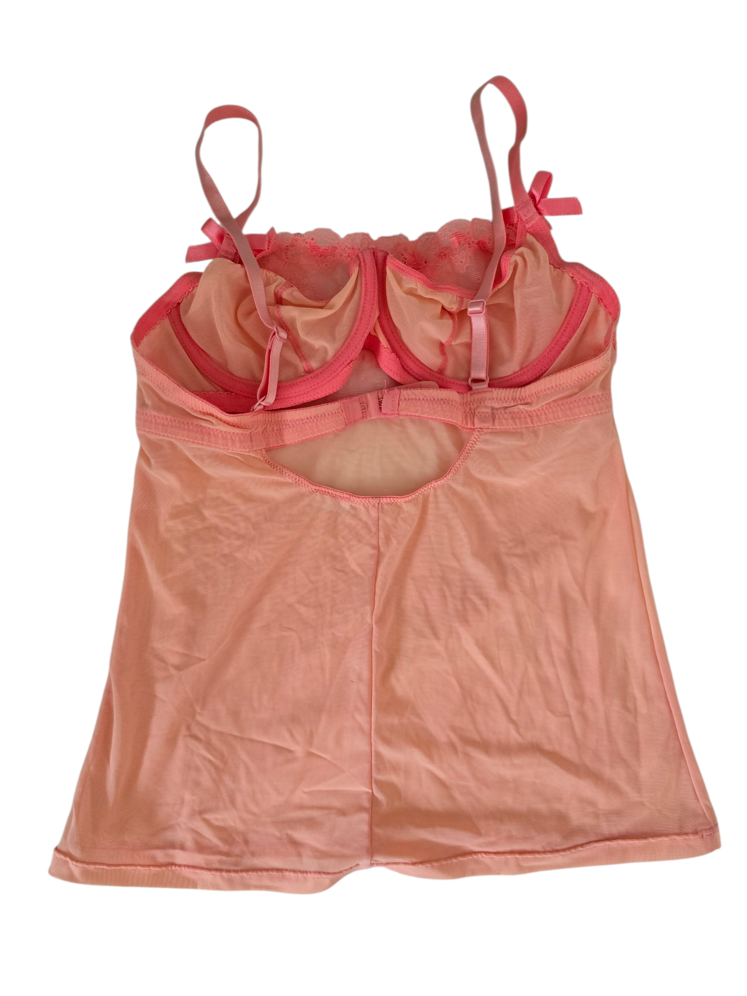 2000s vintage coquette pink babydoll lace top - zimfriperie