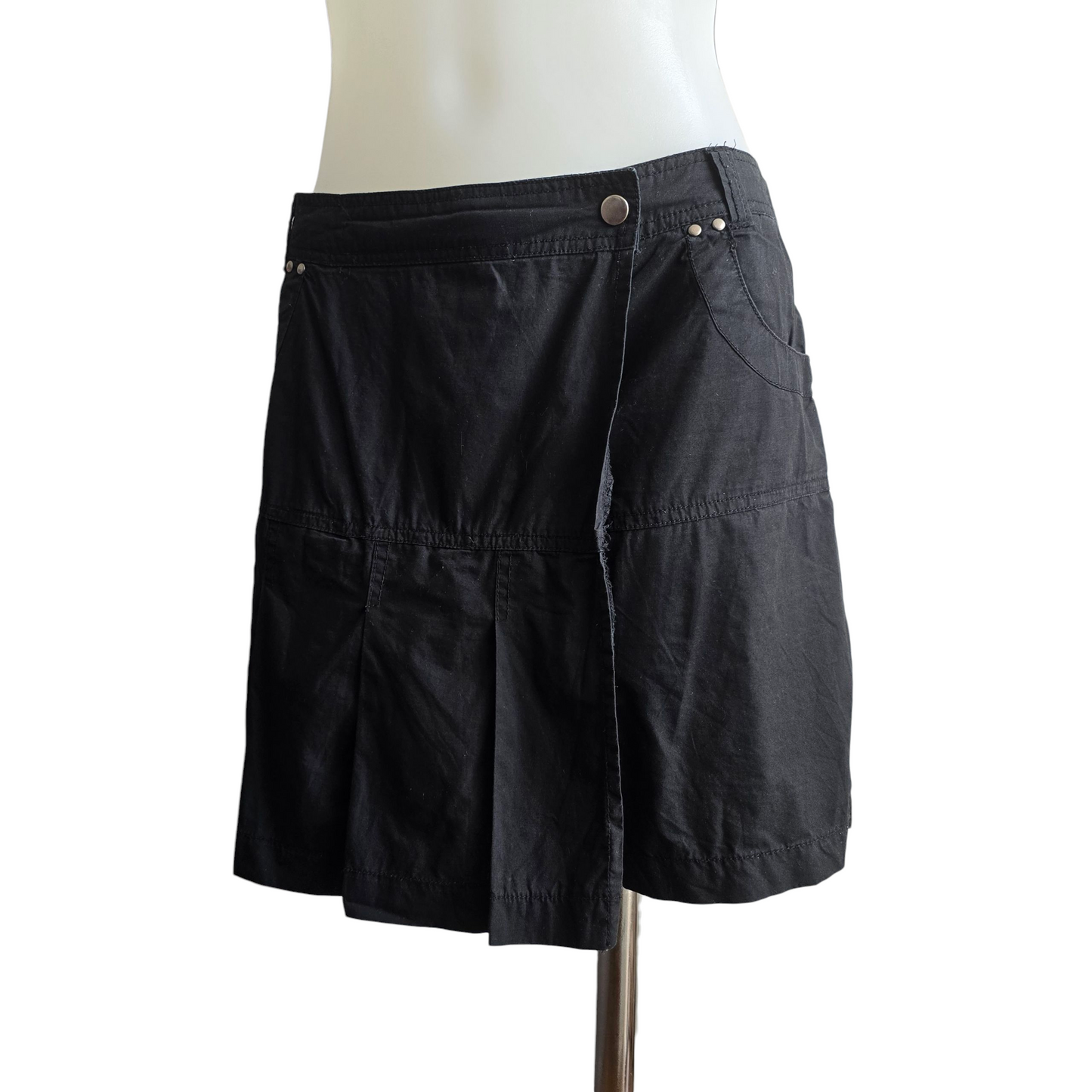 Y2k vintage softgrunge pleated awymetric skirt