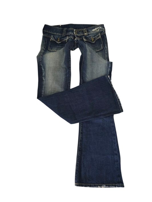 2000s vintage bootcut low waist denim pants
