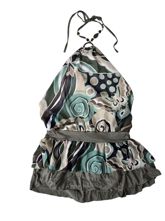 Y2k vintage bohemian backless top