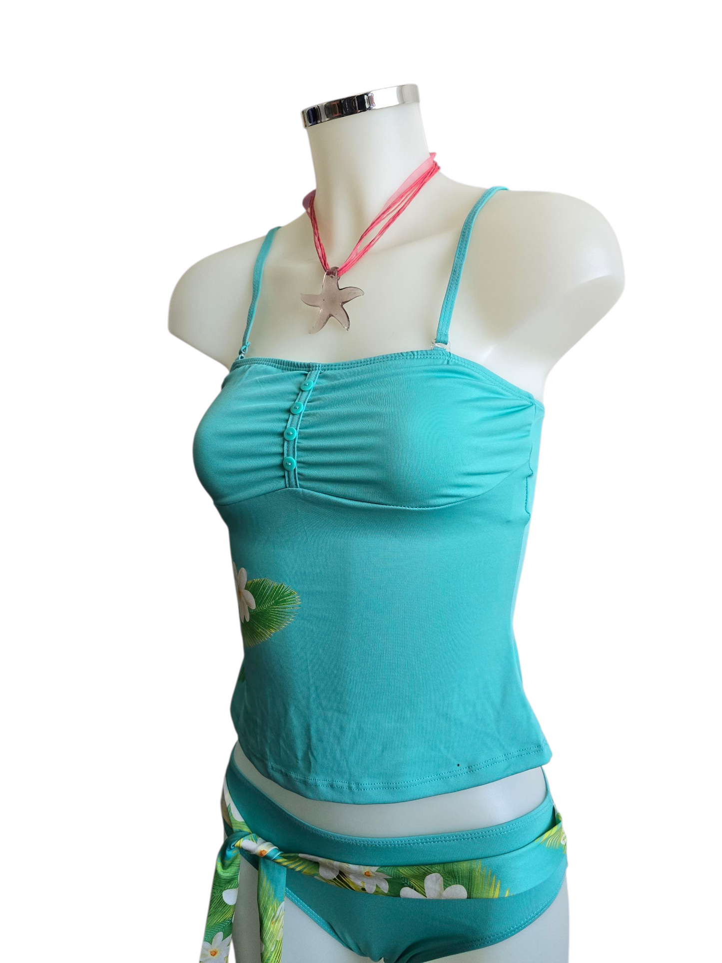 Y2k vintage tropical hibiscus swimsuit