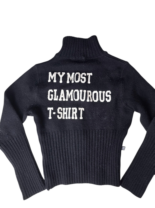 Y2k vintage mcbling zip sweater