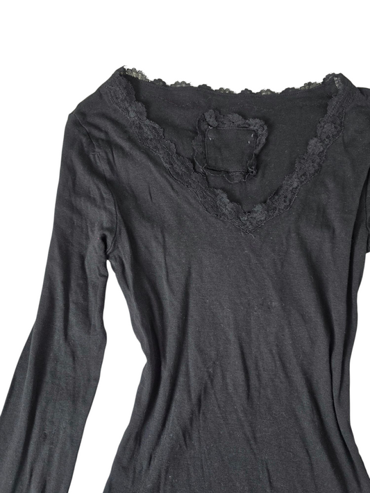 Y2k vintage dark coquette lace top