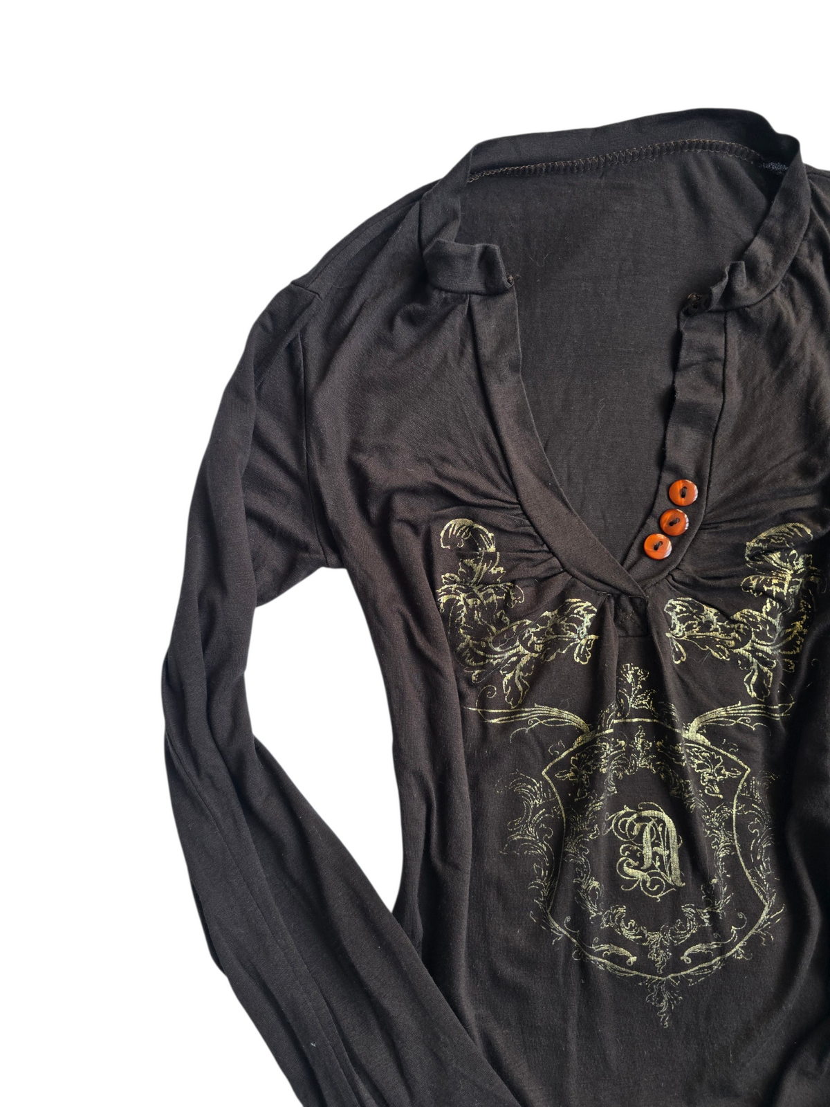 2000s vintage mcbling brown top