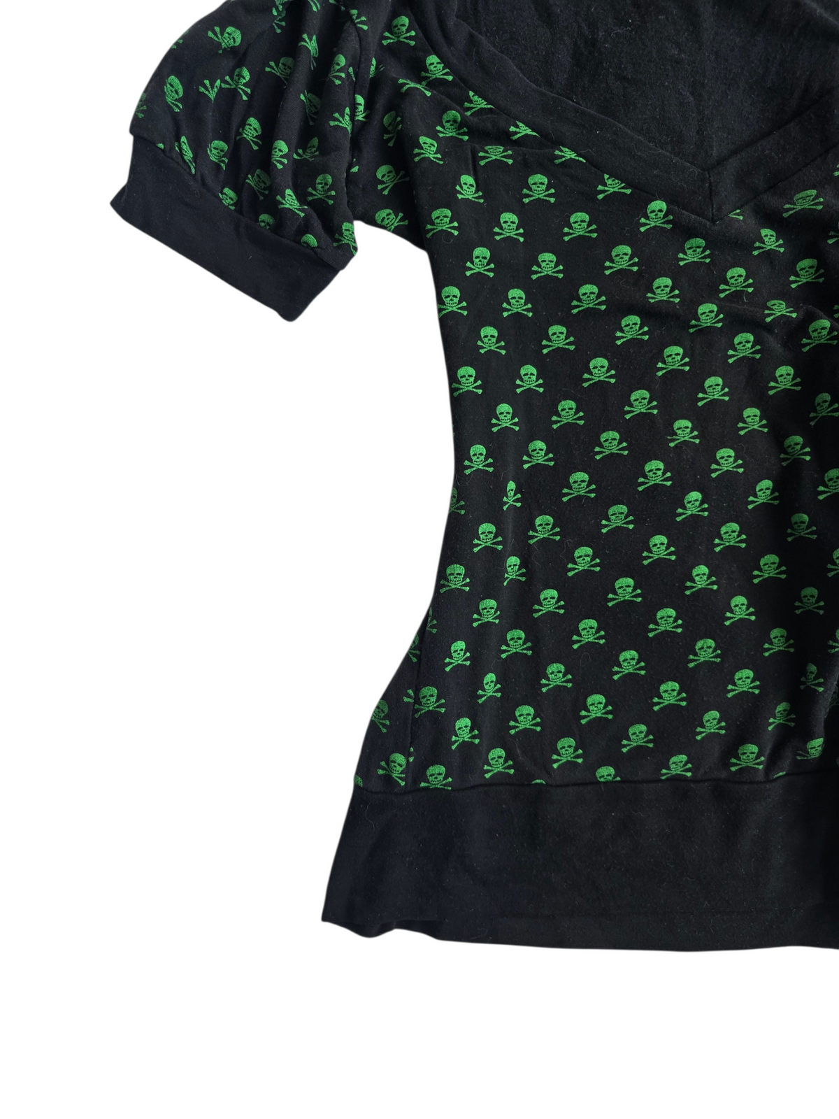 2000s vintage scene emo printed skull top