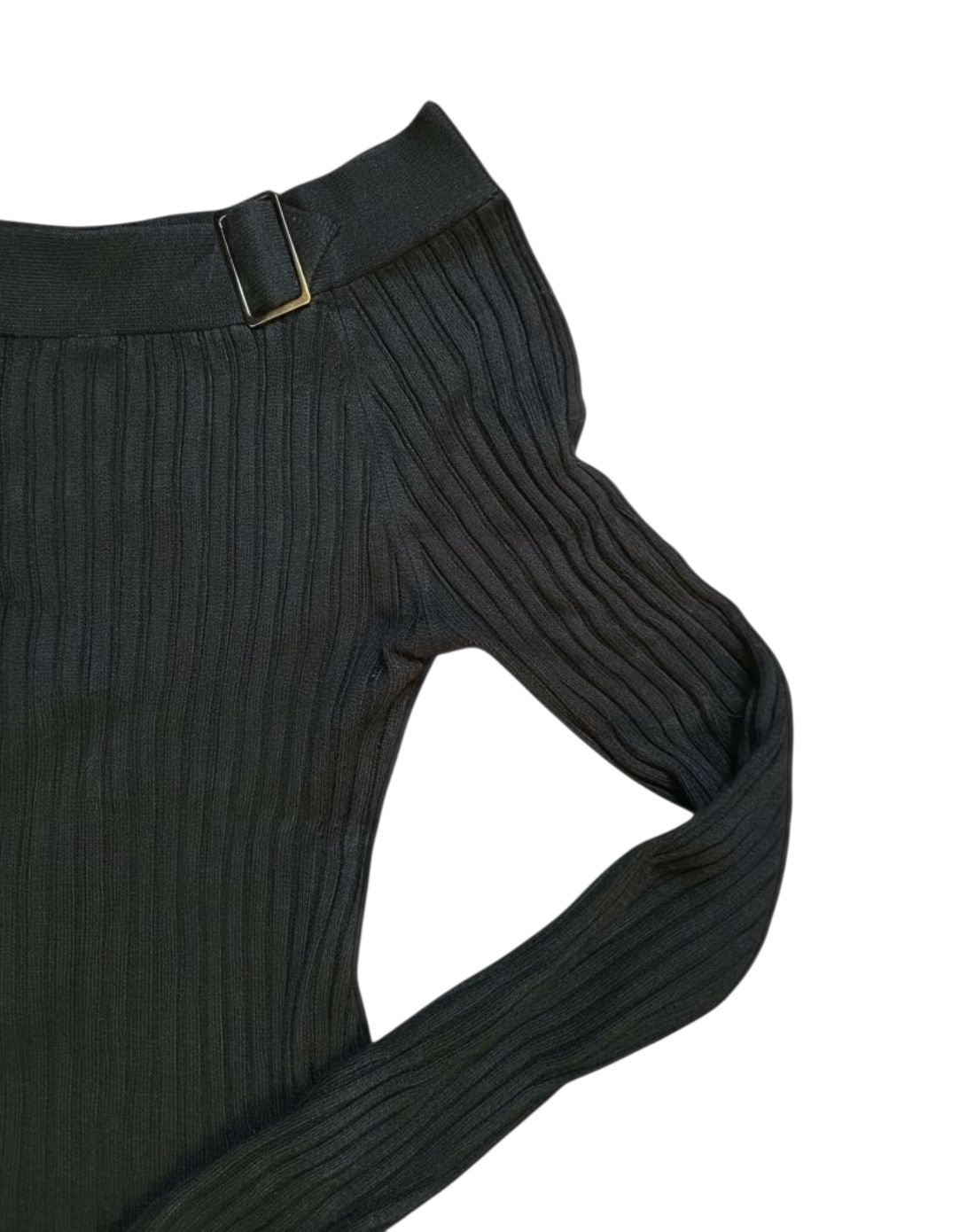 00s black ribbed fitted sweater