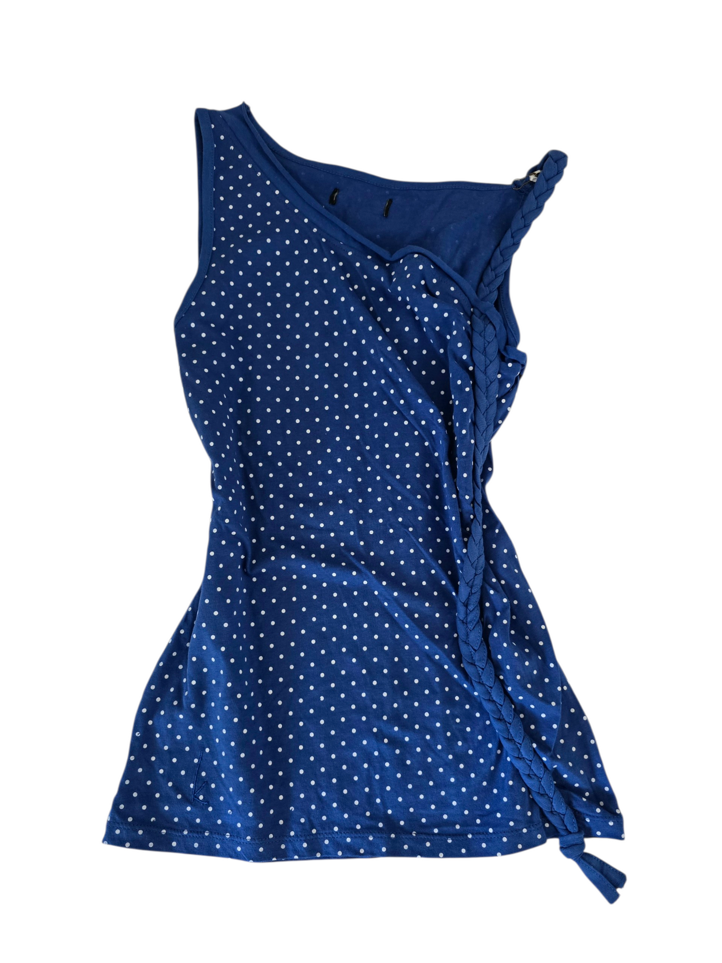 2000s vintage twee blue polka dots asymetric top - zimfriperie