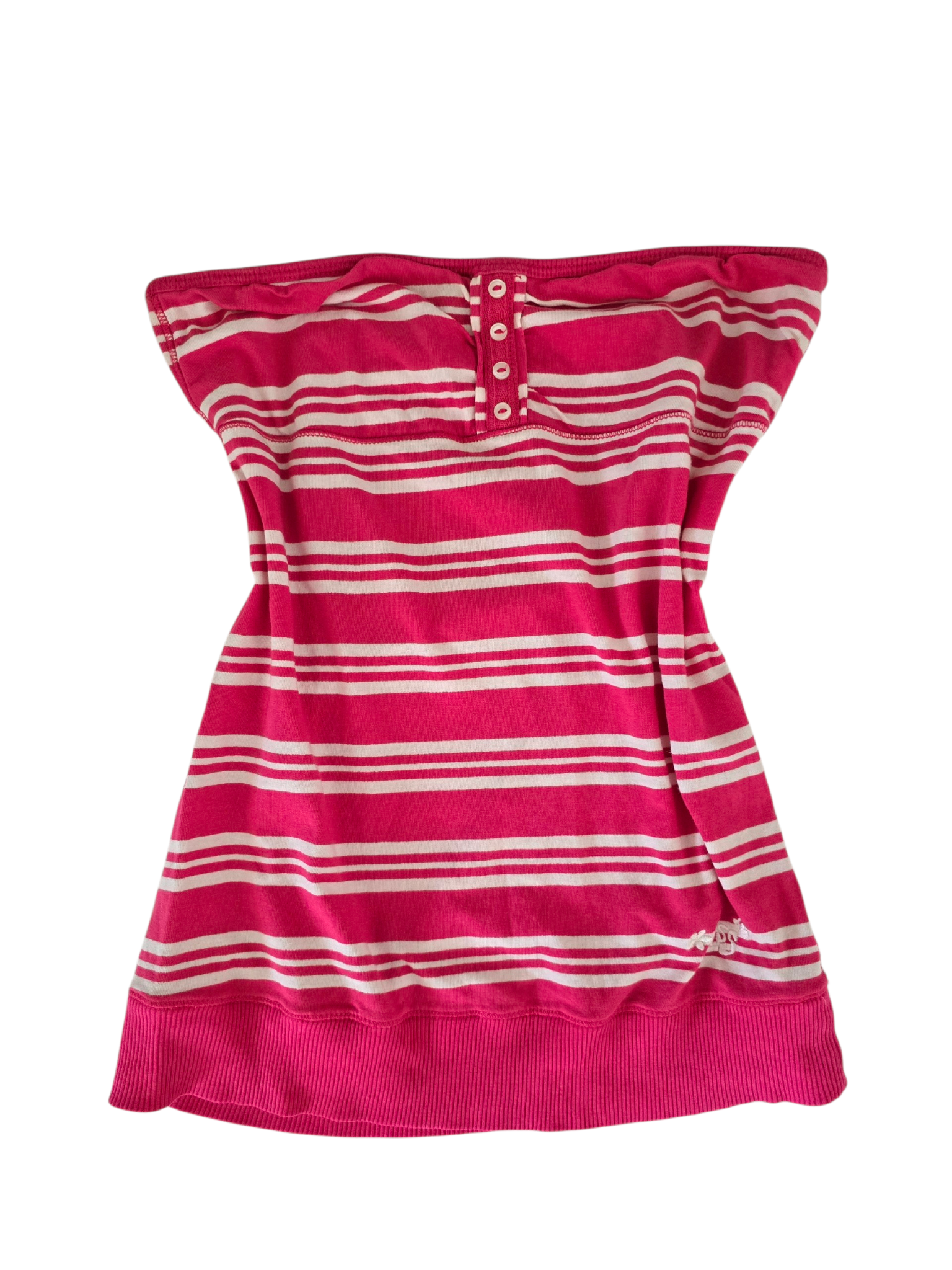 2000s vintage indie sleaze pink striped strapless babydoll top - zimfriperie