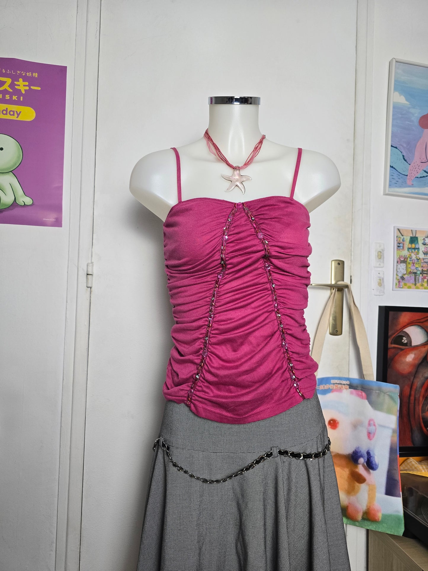 Y2k vintage coquette mcbling sequin top