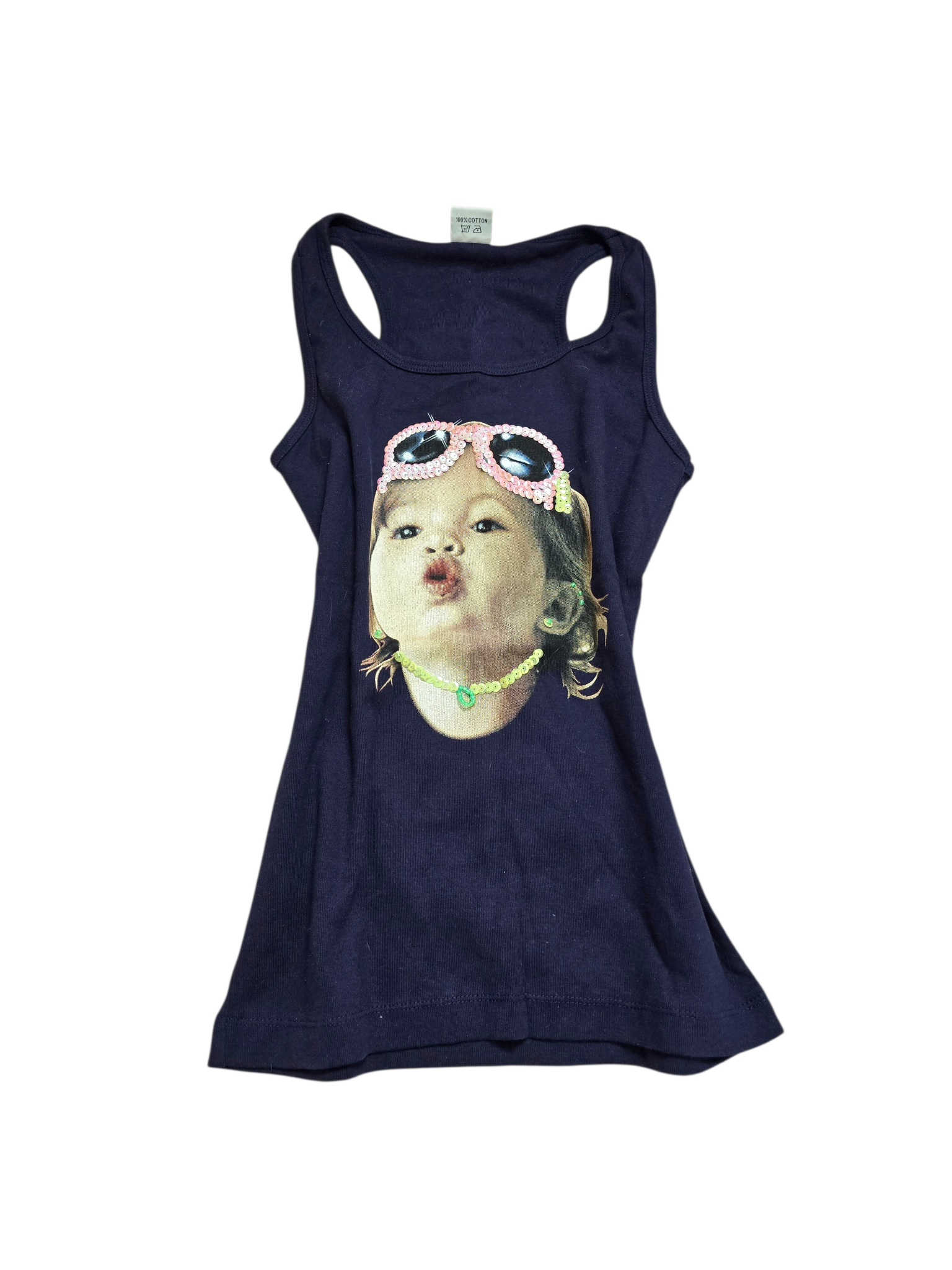 00s vintage indie sleaze printed baby sequin top - zimfriperie