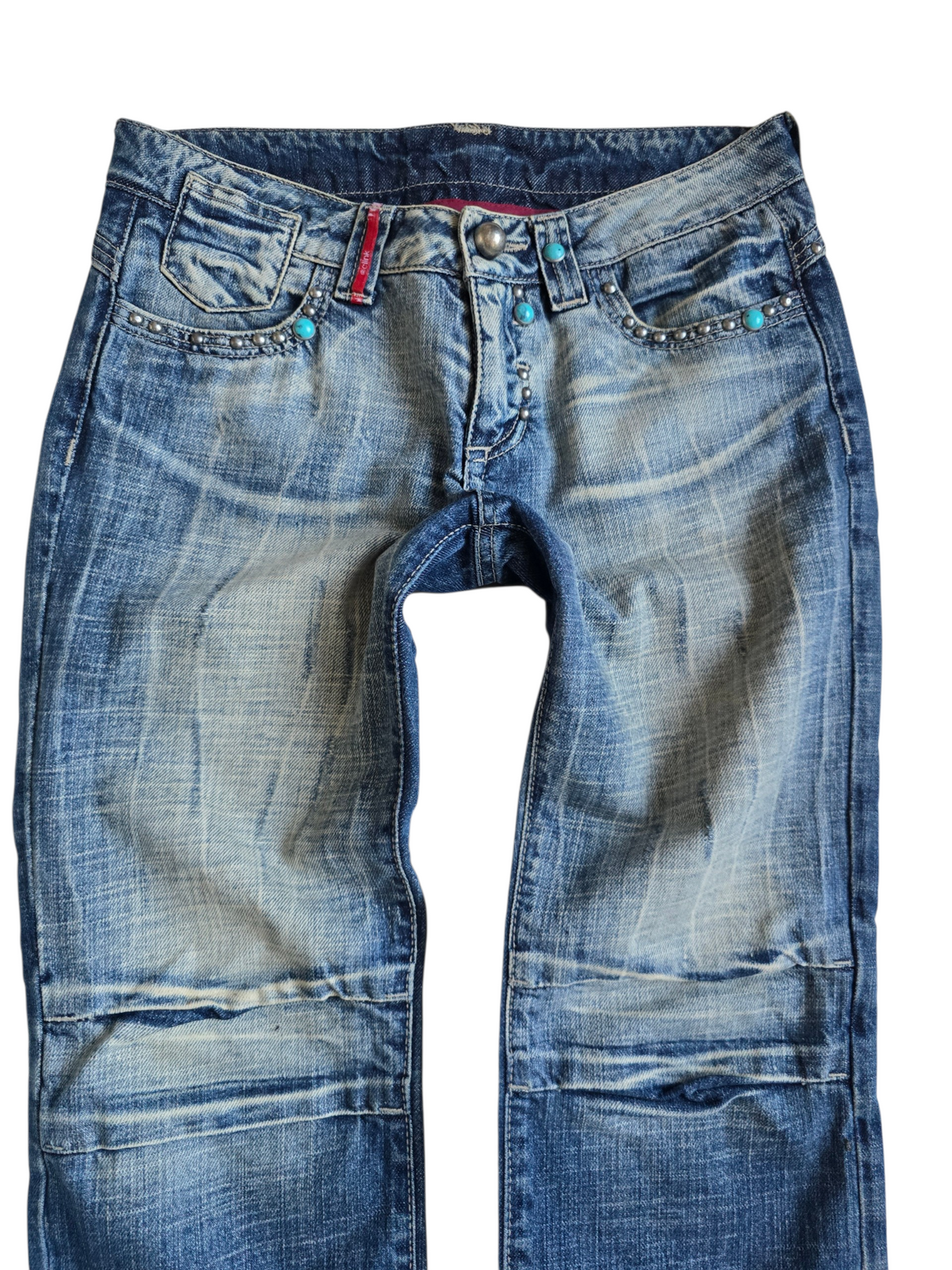 2000s vintage bootcut low rise mcbling studded capri pants