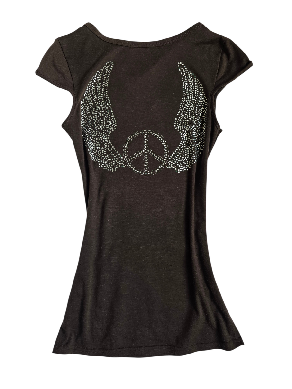2009s vintage indie sleaze wings strass top