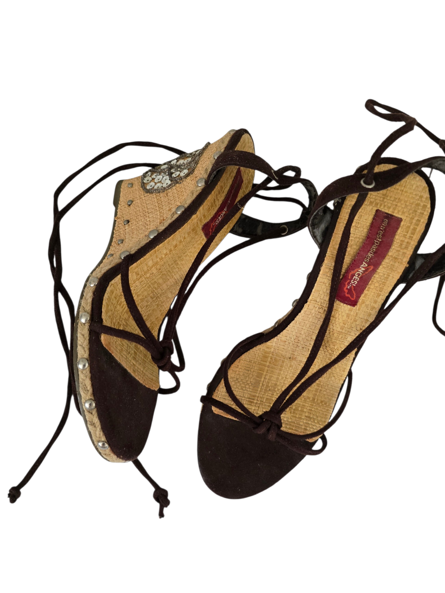2000s vintage fairy sequin hedge sandals