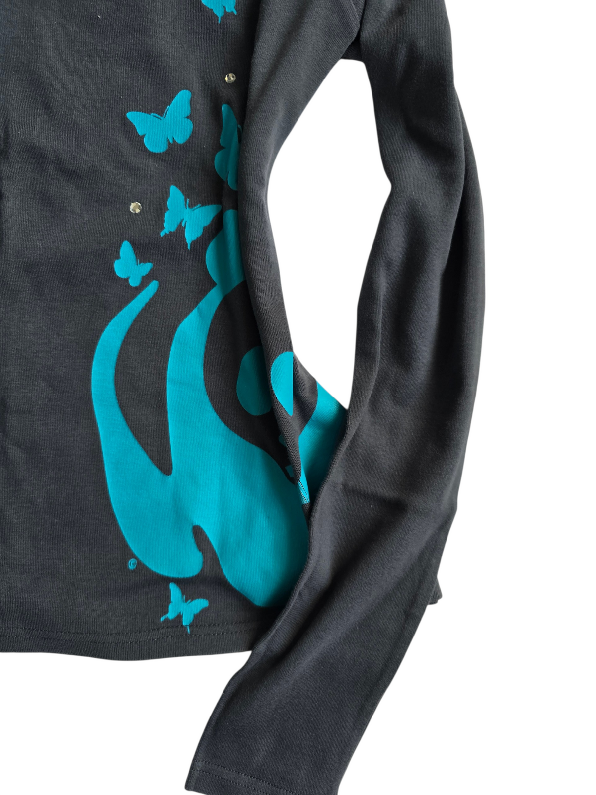 2000s vintage scene printed long sleeve top