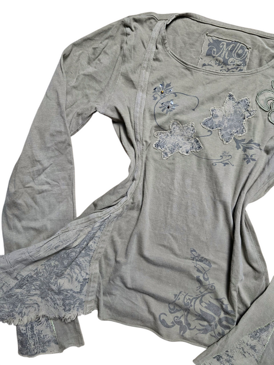 00s vintage softgrunge rhinestone top