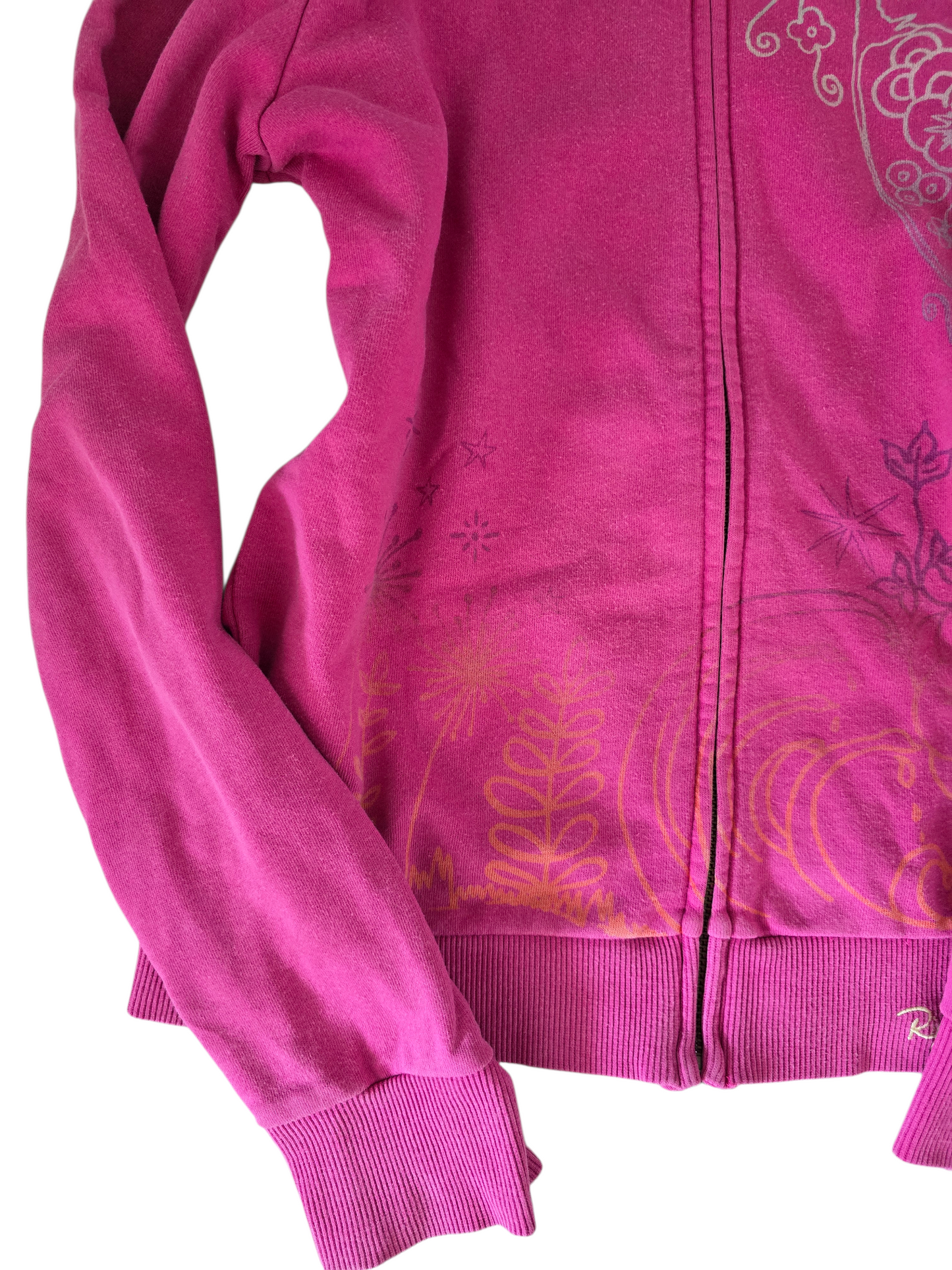 2000s vintage bro hoe bleached pink zip sweater