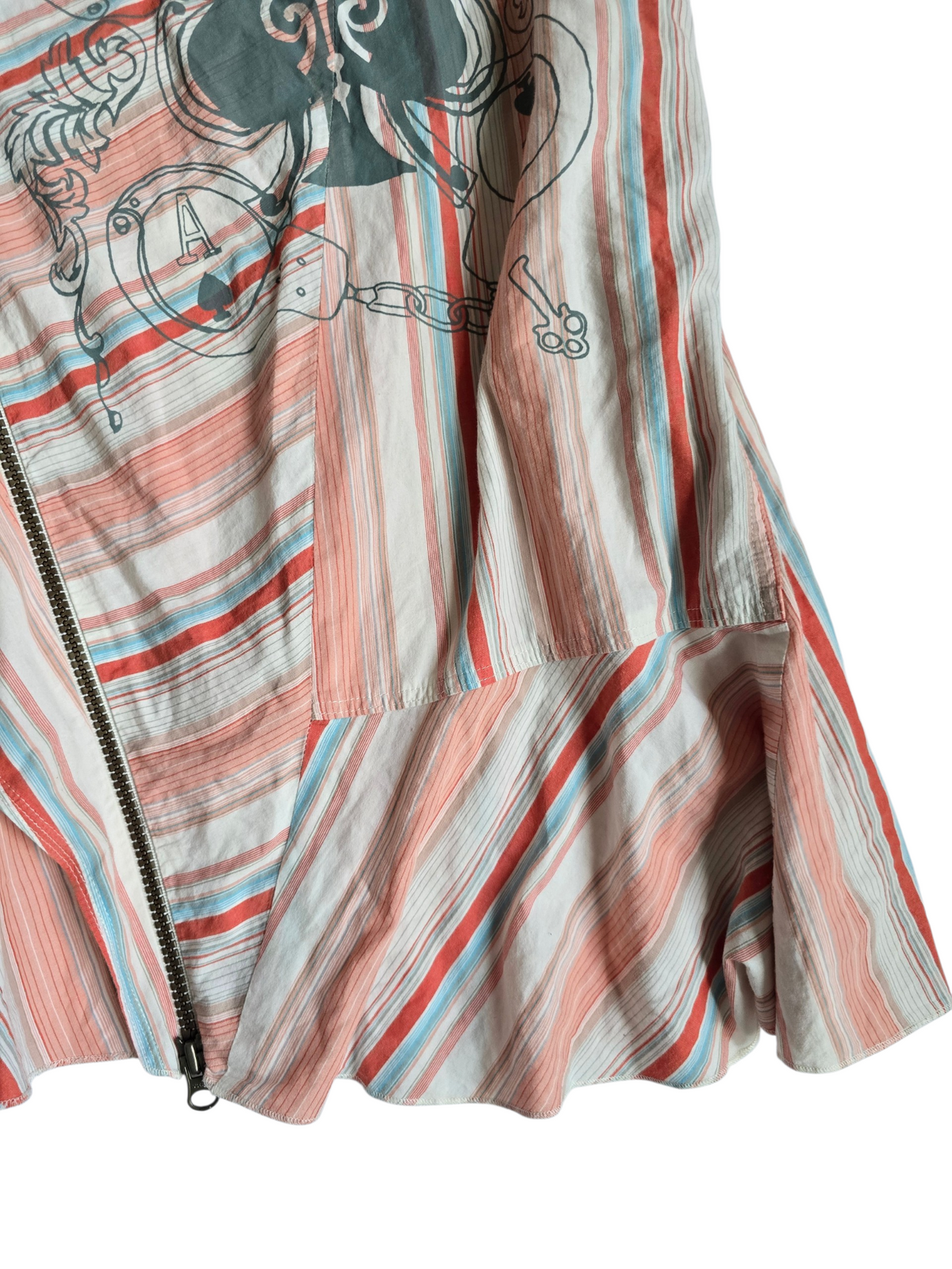 2000s vintage whimsical asymetric striped skirt