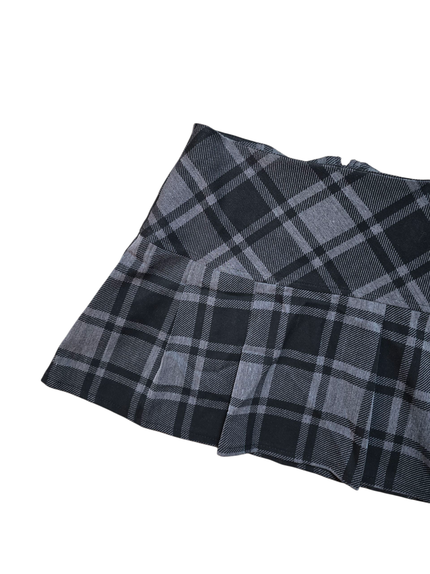 00s vintage dark coquette plaid mini skirt
