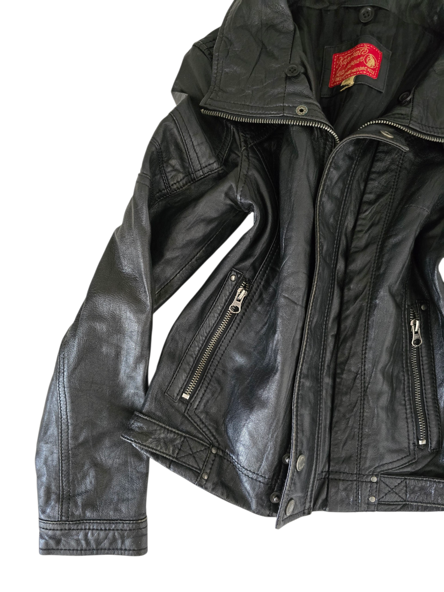 2000s vintage Kaporal motorcycle leather jacket - zimfriperie