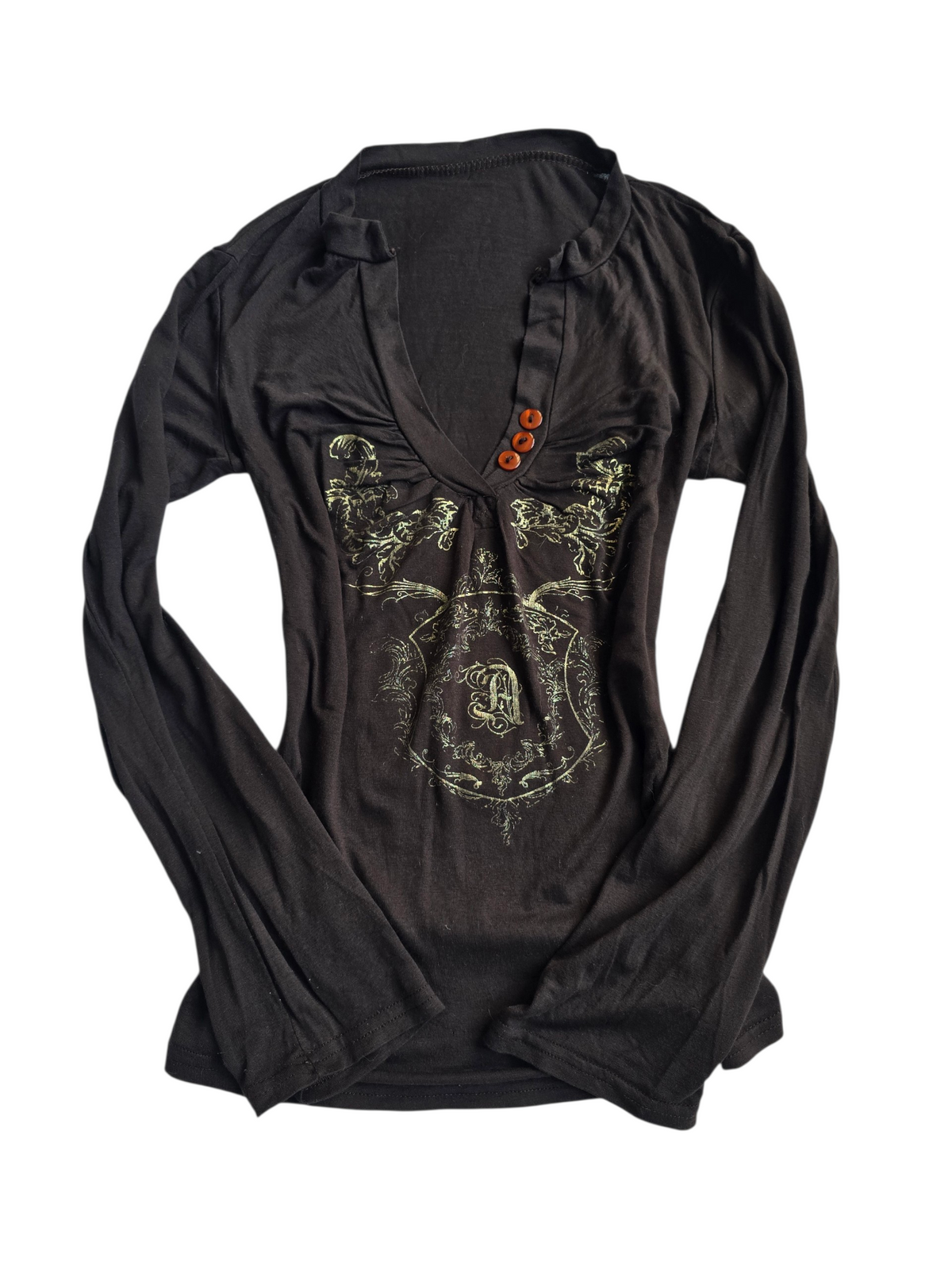 2000s vintage mcbling brown top