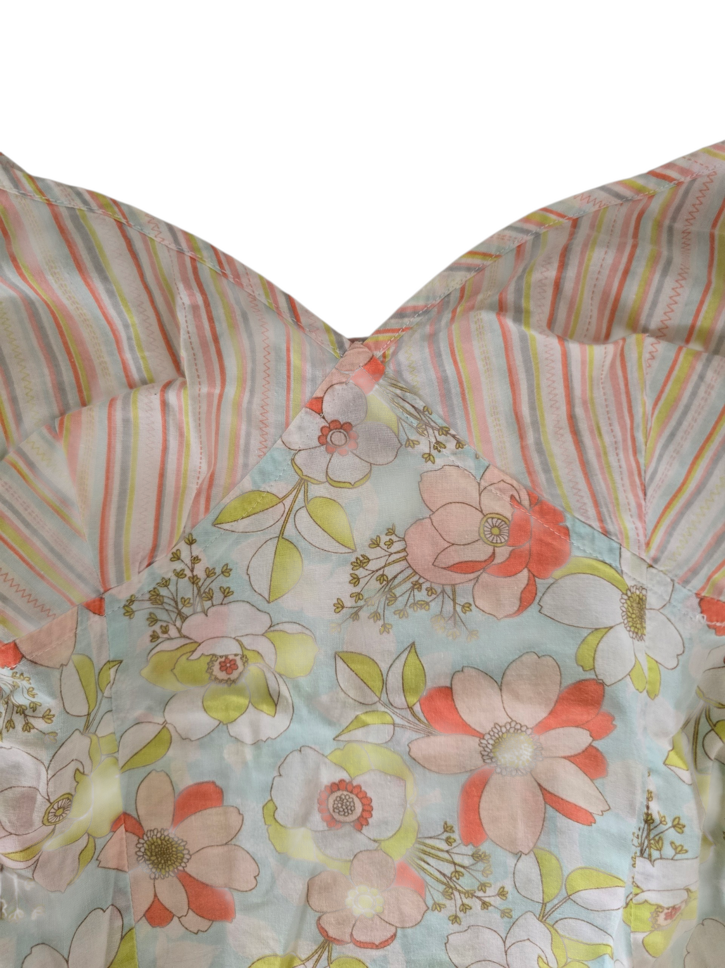 2000s vintage whimsical fairy striped flowers babydoll top