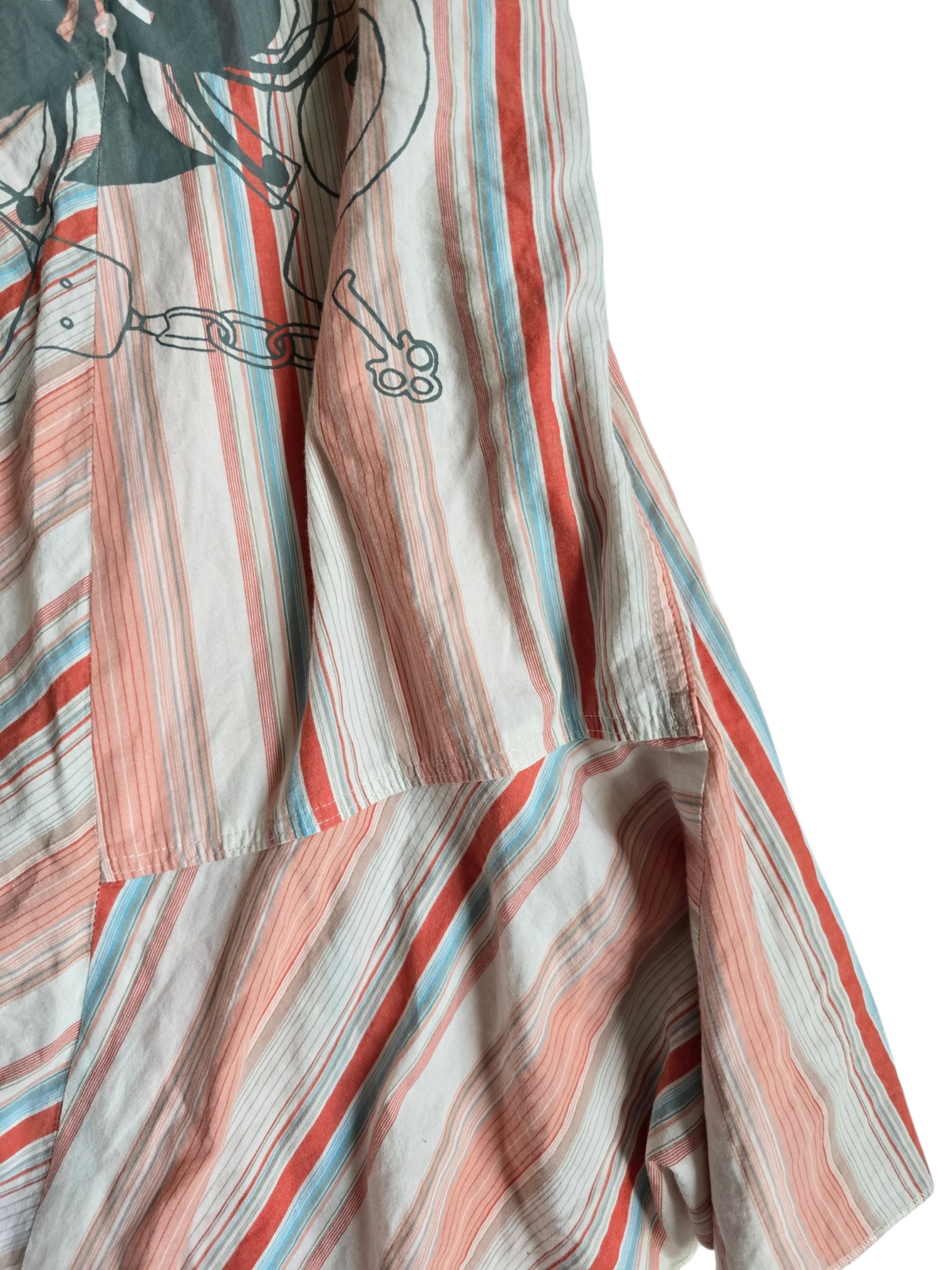 2000s vintage whimsical asymetric striped skirt