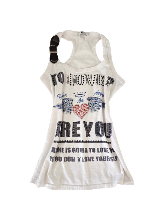 2000s vintage swag strass top 