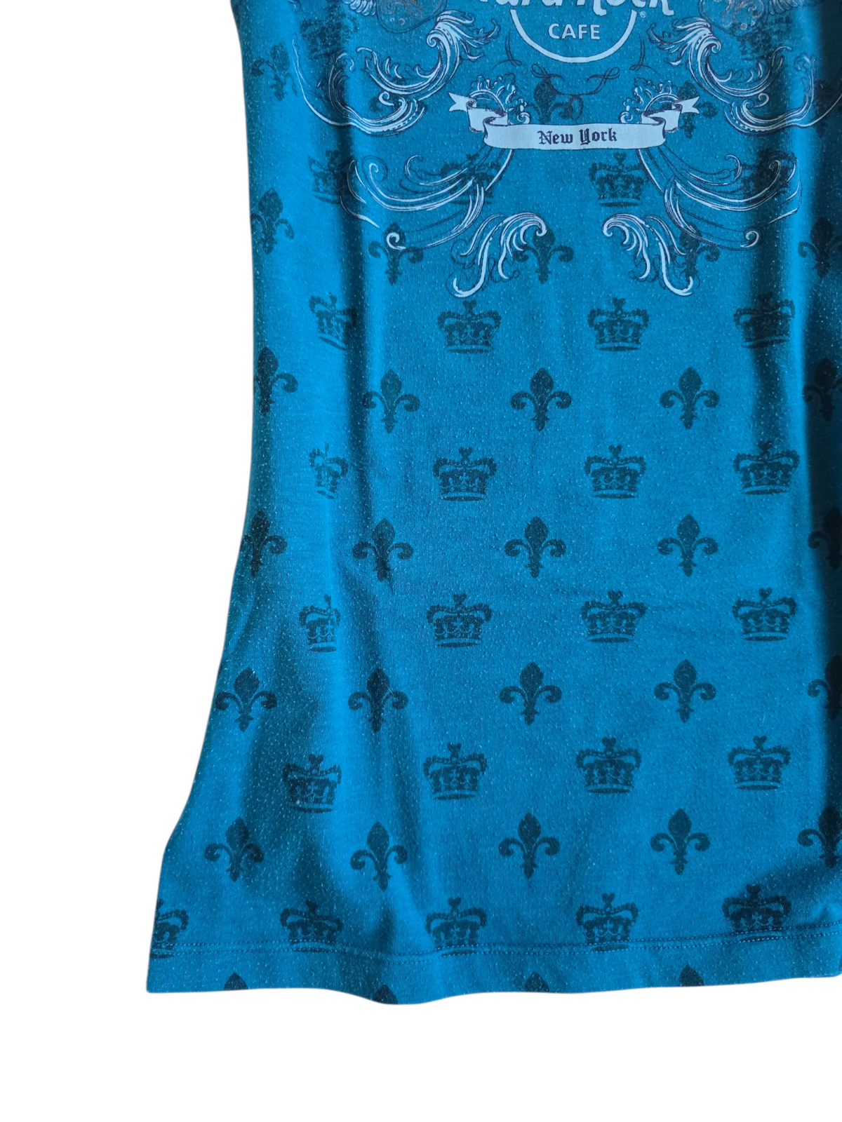2000s vintage emo printed blue top