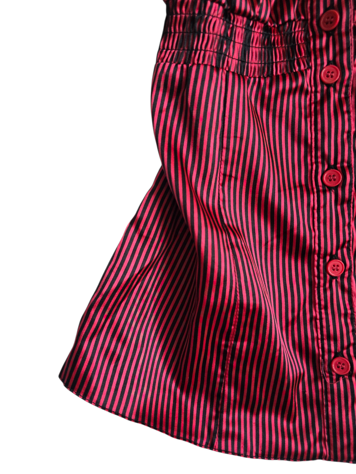 2000s vintage mall goth striped shirt