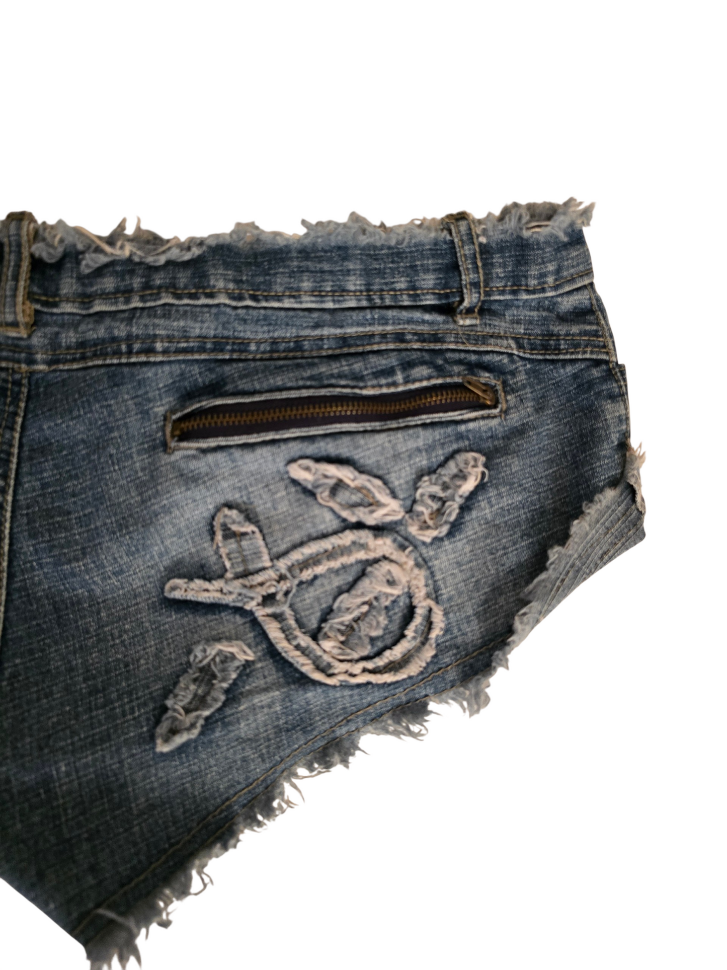 2000s fairy softgrunge denim low rise mini short