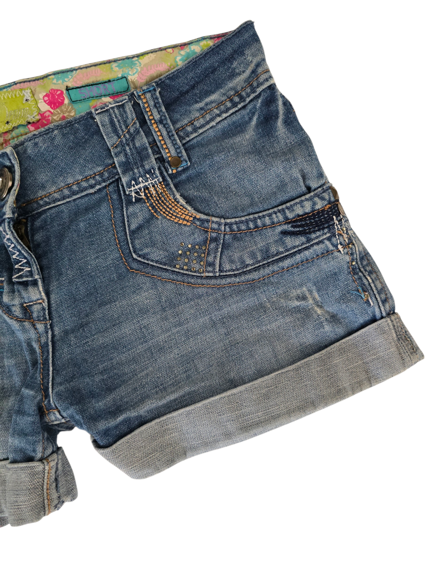 2000s vintage whimsical rise denim short