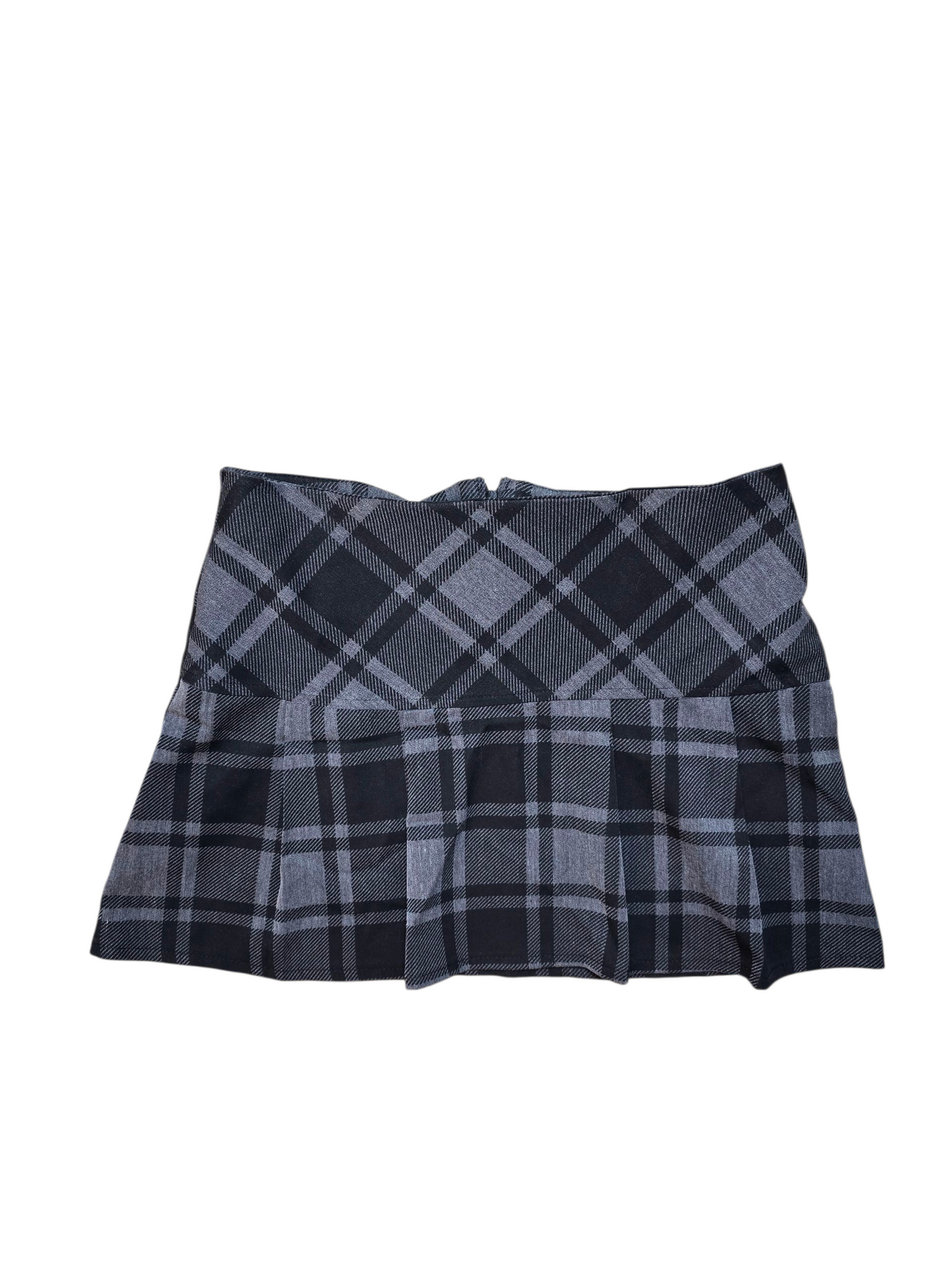 00s vintage dark coquette plaid mini skirt