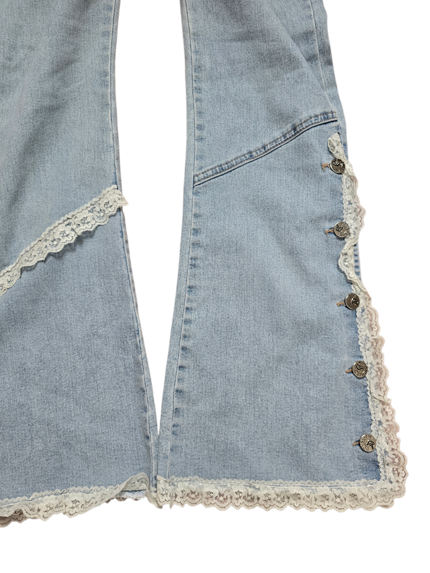 2010s vintage coquette lace flared pants - zimfriperie