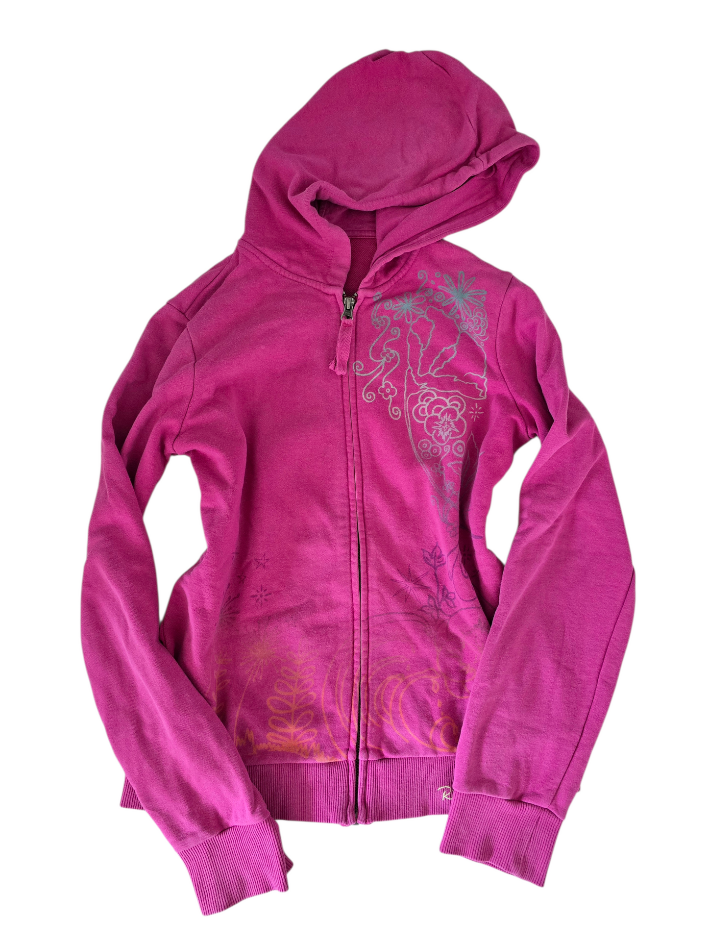 2000s vintage bro hoe bleached pink zip sweater