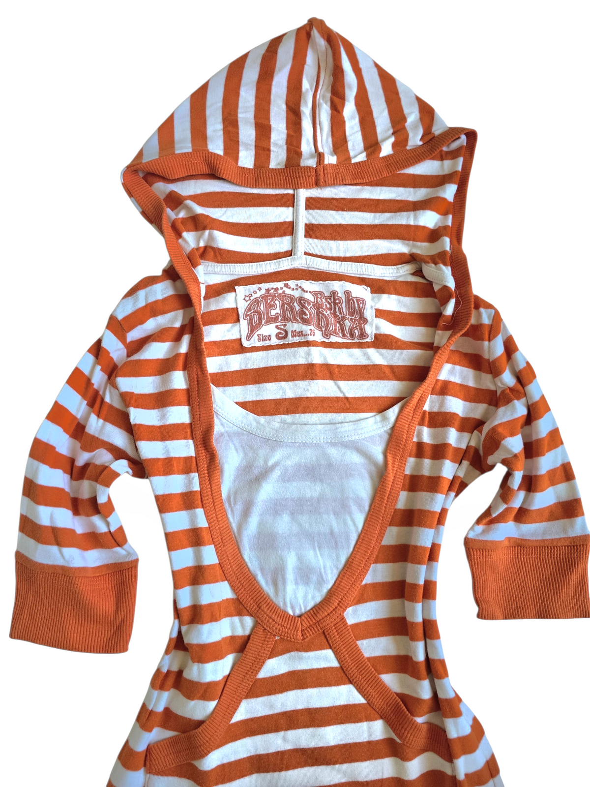 2000s vintage indie sleaze striped fitted top