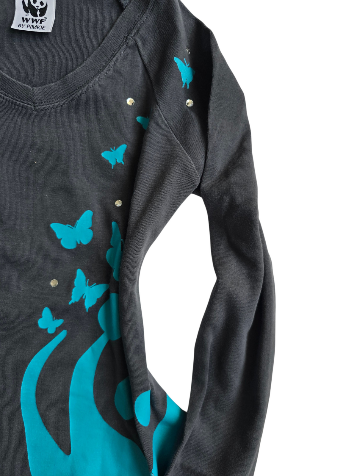 2000s vintage scene printed long sleeve top