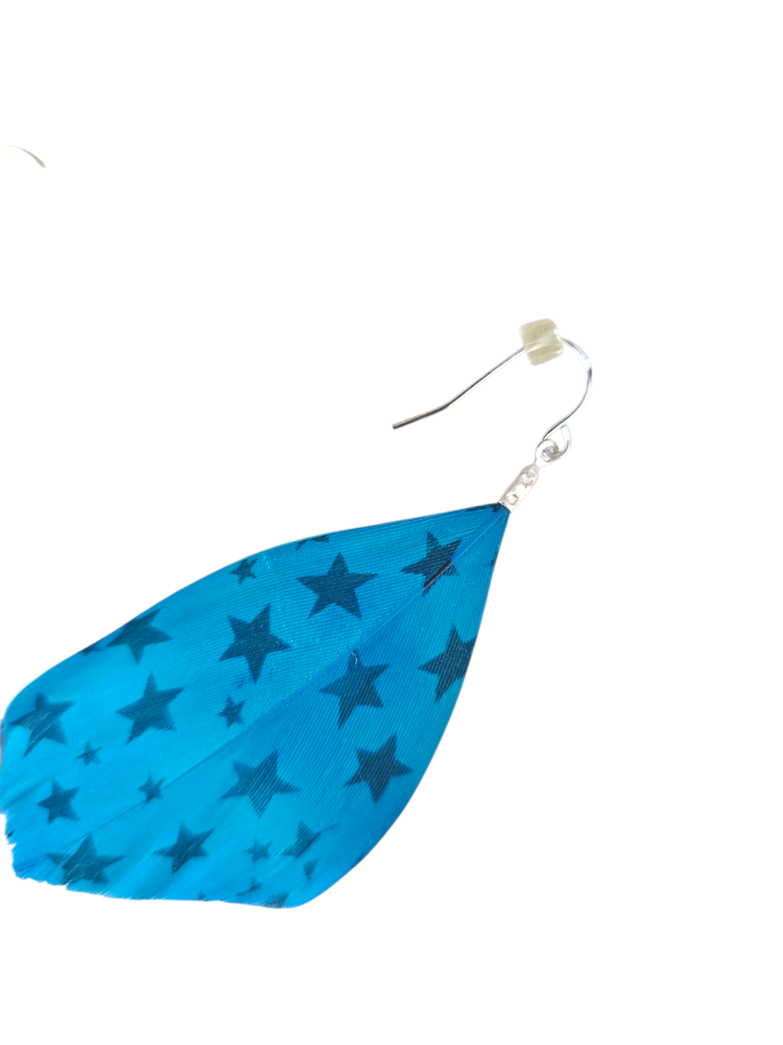 2010s vintage printed stars feathers earring - zimfriperie